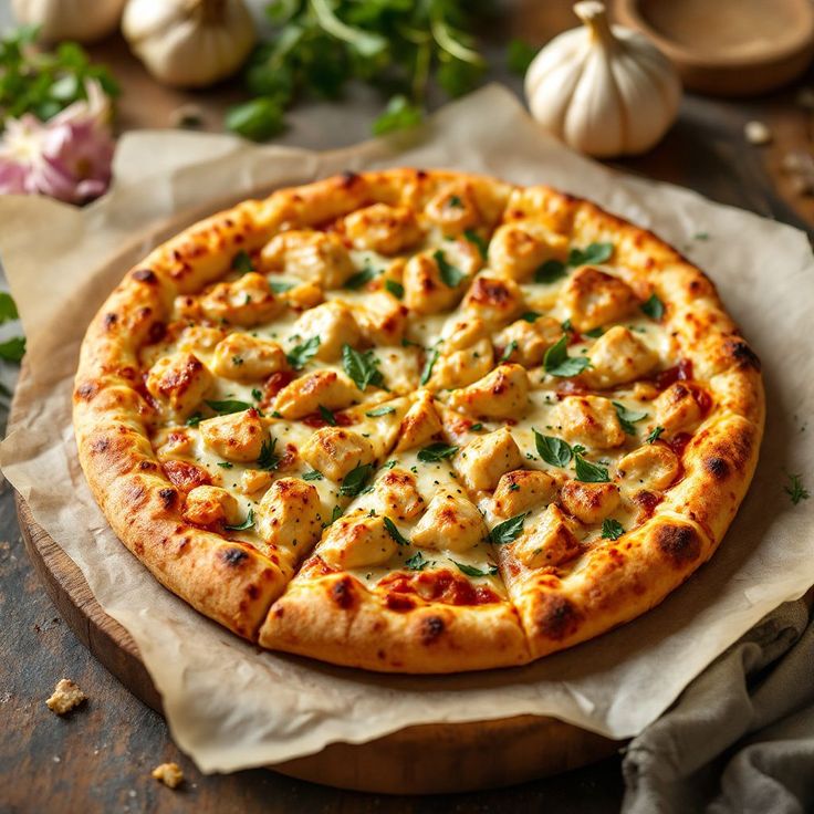 White Garlic Pizza